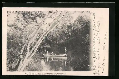 AK Guignicourt, Vue sur l'Aisne