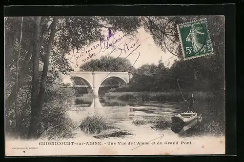 AK Guignicourt-sur-Aisne, Une Vue de l'Aisne et du Grand Pont