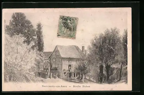 AK Neufchatel-sur-Aisne, Moulin Hubert