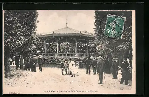 AK Laon, Promenades de la Couloire, le Kiosque