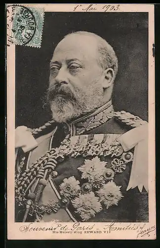 AK King Edward VII. in Uniform mit Abzeichen