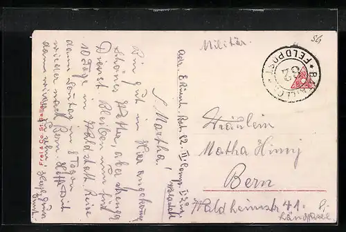 AK Waldstatt, Panoramablick vom Berg