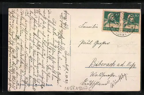 AK Ingenbohl, Pensionat Theresianum mit Frohnalpstock