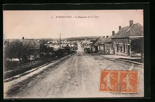 AK Etréaupont, la Descente de la Cote