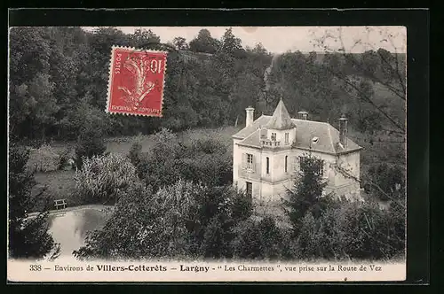 AK Largny, Les Charmettes, vue prise sur la Route de Vez