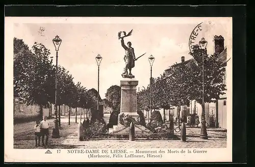 AK Notre-Dame-de-Liesse, Monument des Morts de la Guerre