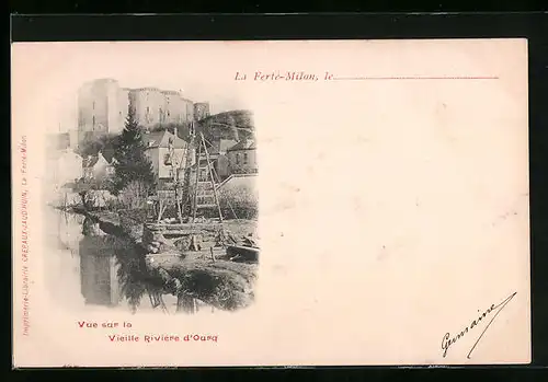 AK La Ferté-Milon, Vue sur le Vieille Rivière d'Ourq