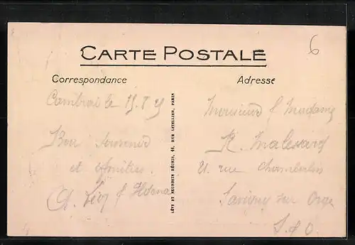 AK Cambrai, La Mairie et la Place d`Armes vues du Beffroi