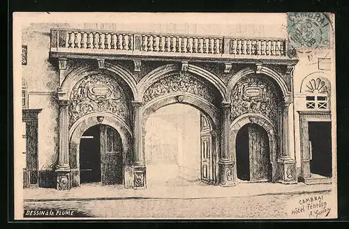 Künstler-AK Cambrai, Hôtel Fénelon