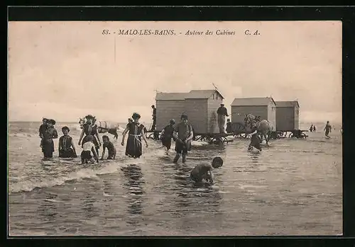 AK Malo-les-Bains, Autour des Cabines