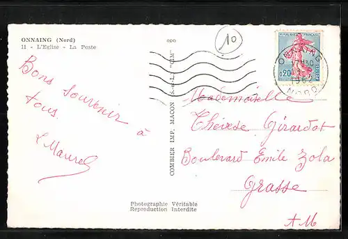 AK Onnaing, L`Eglise & la Poste