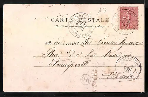 AK Wignehies, Ortspartie mit Kirche