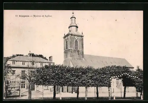 AK Glageon, Mairie et Eglise