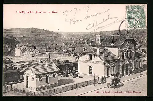 AK Charleval, La Gare, Bahnhof