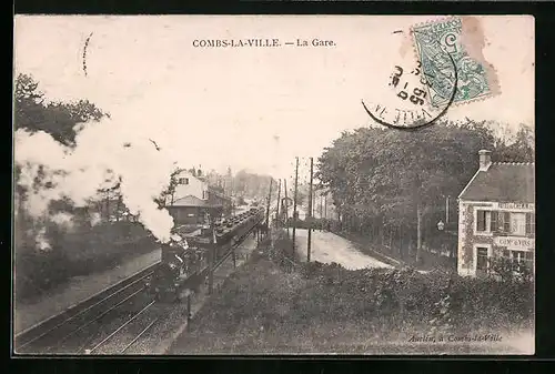 AK Combs-la-Ville, La Gare, Bahnhof