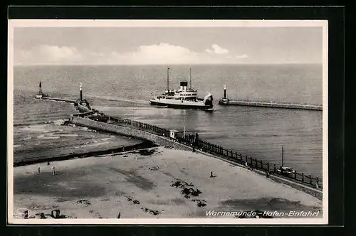 AK Warnemünde, Hafeneinfahrt