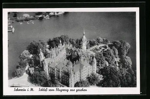 AK Schwerin i. M., Schloss vom Flugzeug aus gesehen