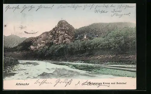 AK Altenahr, Schwarzes Kreuz und Bahnhof