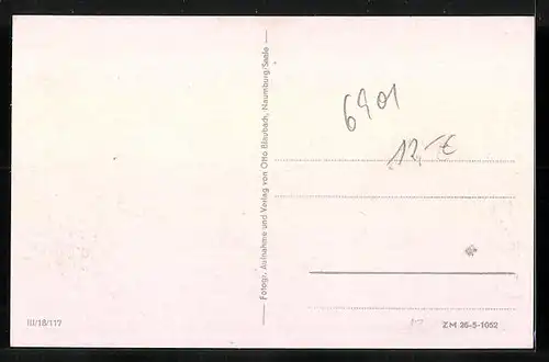 AK Frauenpriessnitz, Teilansicht, Strassenpartie mit Denkmal, Uferpartie