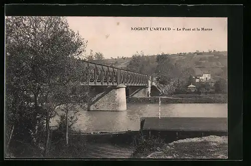 AK Nogent l`Artaud, Le Pont et la Marne