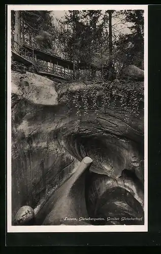 AK Luzern, Gletschergarten m. grossem Gletschertopf