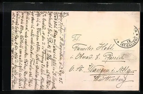 AK St. Margrethen /St. G., Teilansicht mit Kirche