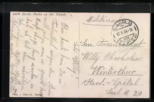 AK Zürich, Partie an der Schipfe