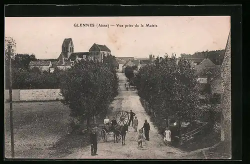 AK Glennes, Vue prise de la Mairie