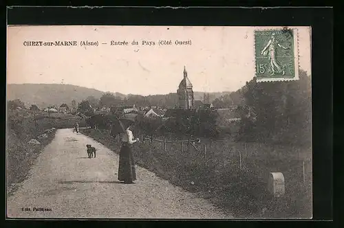 AK Chézy-sur-Marne, Entrée du Pays