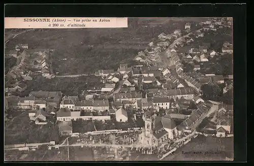 AK Sissonne, Vue prise en Avion