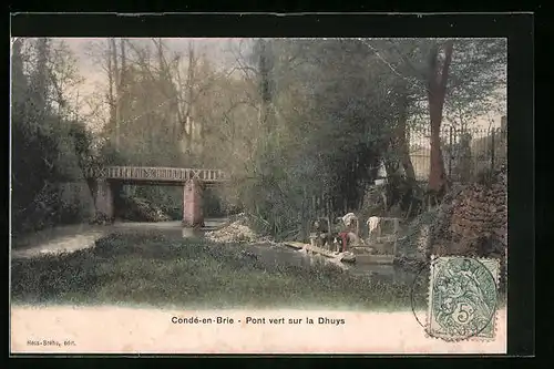 AK Condé-en-Brie, Pont vert sur la Dhuys