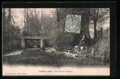 AK Condé-en-Brie, Pont Vert sur la Dhuys