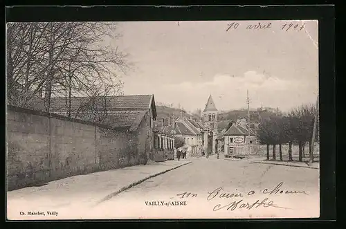 AK Vailly-sur-Aisne, Une Rue