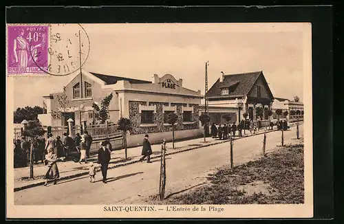 AK Saint-Quentin, l'Entrée de la Plage