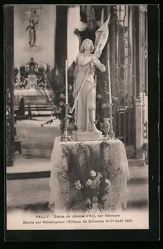 AK Vailly, Statue de Jeanne d`Arc par Vermare