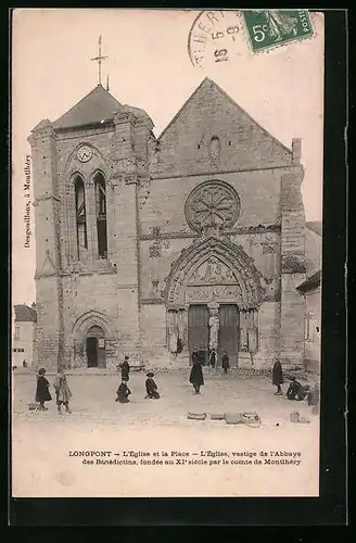 AK Longpont, L`Église et la Place