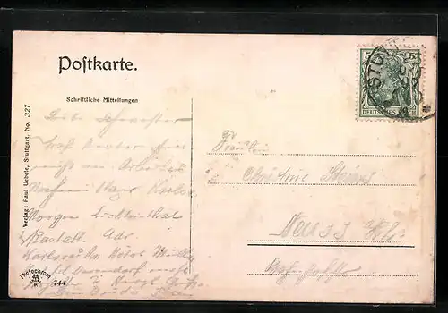 AK Stuttgart, Stadtpanorama aus der Vogelschau