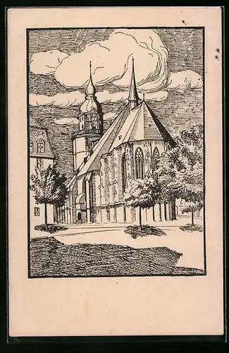 Künstler-AK Weissenfels a. S., S. Marienkirche