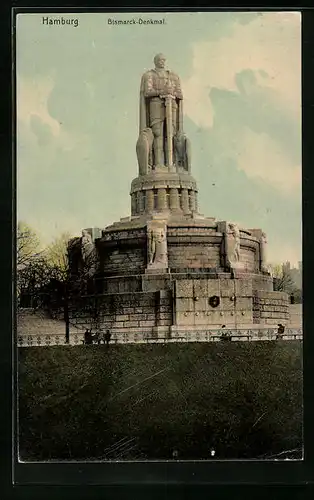 AK Hamburg-St.Pauli, Bismarck-Denkmal