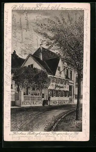 AK Königswinter a. Rh., Gasthaus Weinhaus Bellinghausen