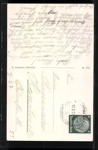 AK München, Münchner Kindl mit einem Bierkrug