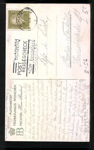 AK München, Münchner Hofbräuhaus, Urkunde