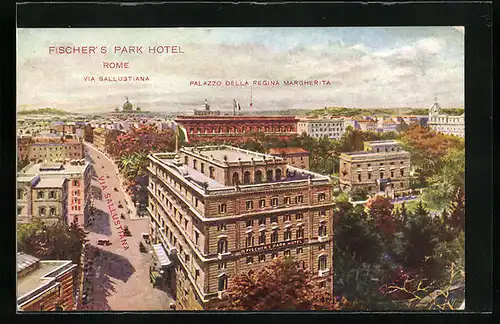 Künstler-AK Rome, Park Hotel, Via Sallustiana, Palazzo della Regina Margherita