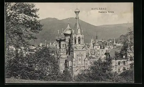 AK Karlsbad, Russische Kirche
