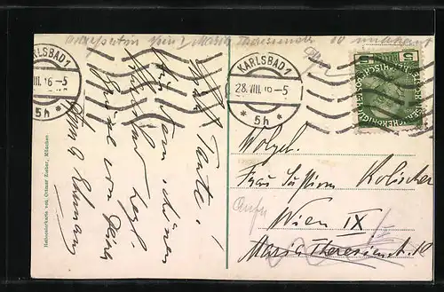 AK Karlsbad, Schlossbrunnen