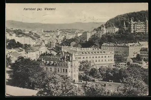 AK Karlsbad, Teilansicht gegen Westend