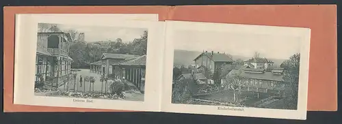 Leporello-AK-Album Frankenhausen, Kyffhäuser-Denkmal, Kinderheilanstalt, Oberes Bad, Barbarossahöhle