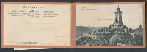 Leporello-AK-Album Frankenhausen, Kyffhäuser-Denkmal, Kinderheilanstalt, Oberes Bad, Barbarossahöhle