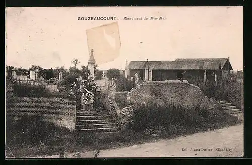 AK Gouzeaucourt, Monument de 1870-1871