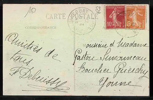 AK Gouzeaucourt, Monument de 1870-1871